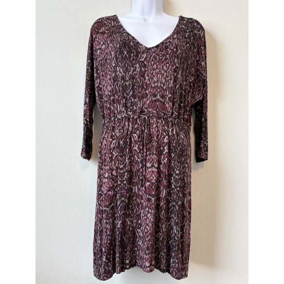 Soma Other - Soma Live Lounge Wear Abstract Print Drawstring Lounge Dress Large Burgundy